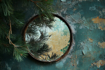 Obraz premium christmas tree on wooden background