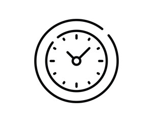 Clock thin line icon, editable stroke, pixel perfect, compatible for mobile and web, outline icon, isolated on a white background