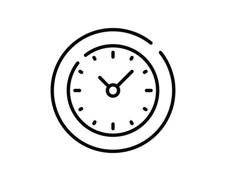 Clock thin line icon, editable stroke, pixel perfect, compatible for mobile and web, outline icon, isolated on a white background
