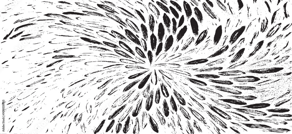 Poster circular starburst explosion texture. distressed uneven grunge background. abstract vector illustrat