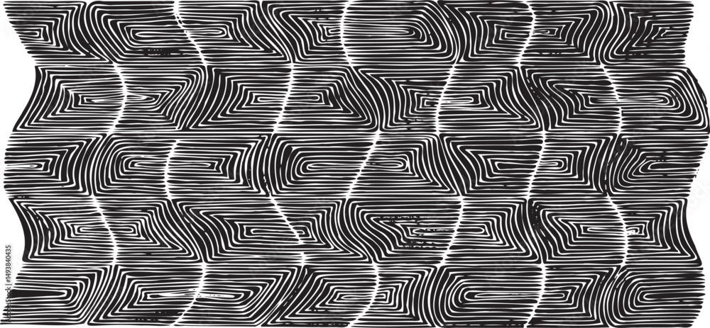 Aufkleber black and white tileable pattern. grunge worn damask pattern design. distressed fabric texture. over