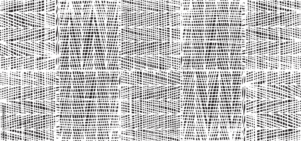 Aufkleber black and white tileable pattern. grunge worn damask pattern design. distressed fabric texture. over