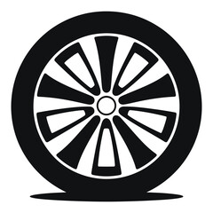 Fototapeta premium This is a classic, black and white, vector graphic of a car wheel.