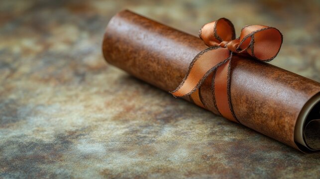 Rolled Certificate with Orange Ribbon