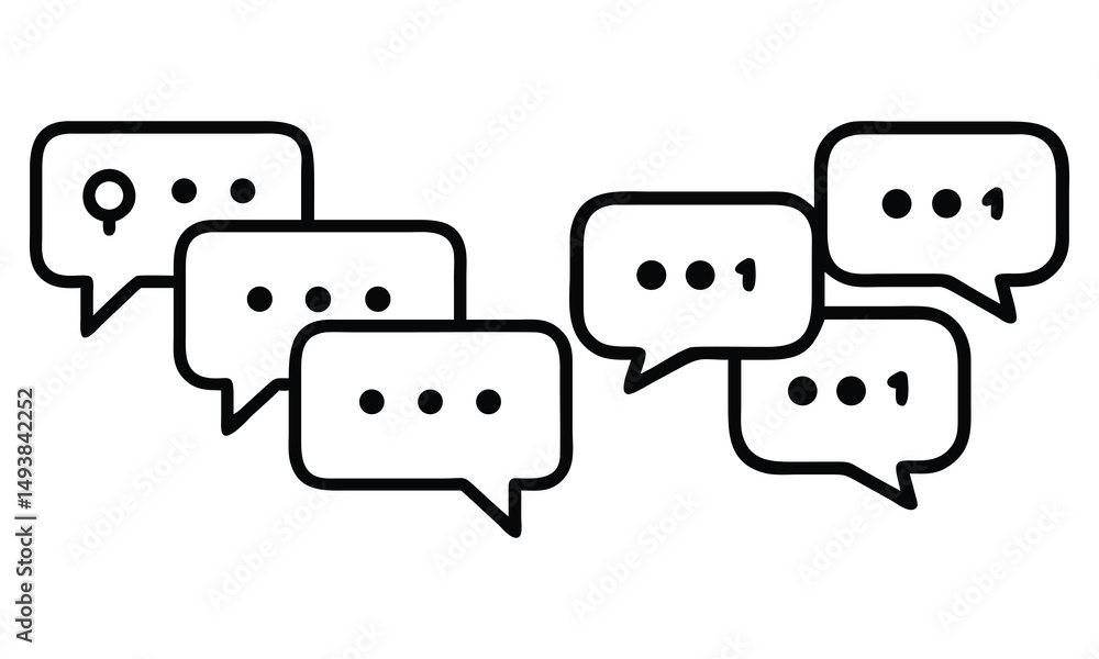 Poster two blue 3d chat bubbles icon for communication and messaging design