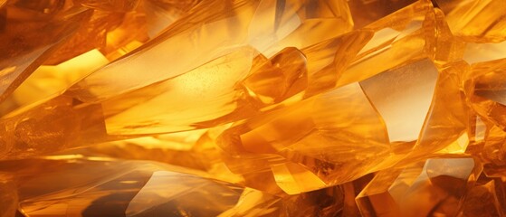 Citrine Gemstone Close up Macro. Citrine yellow quartz macro detail texture background. close-up raw rough unpolished semi-precious gemstone. Citrine geode geological crystals. Citrin (Yellow quartz).