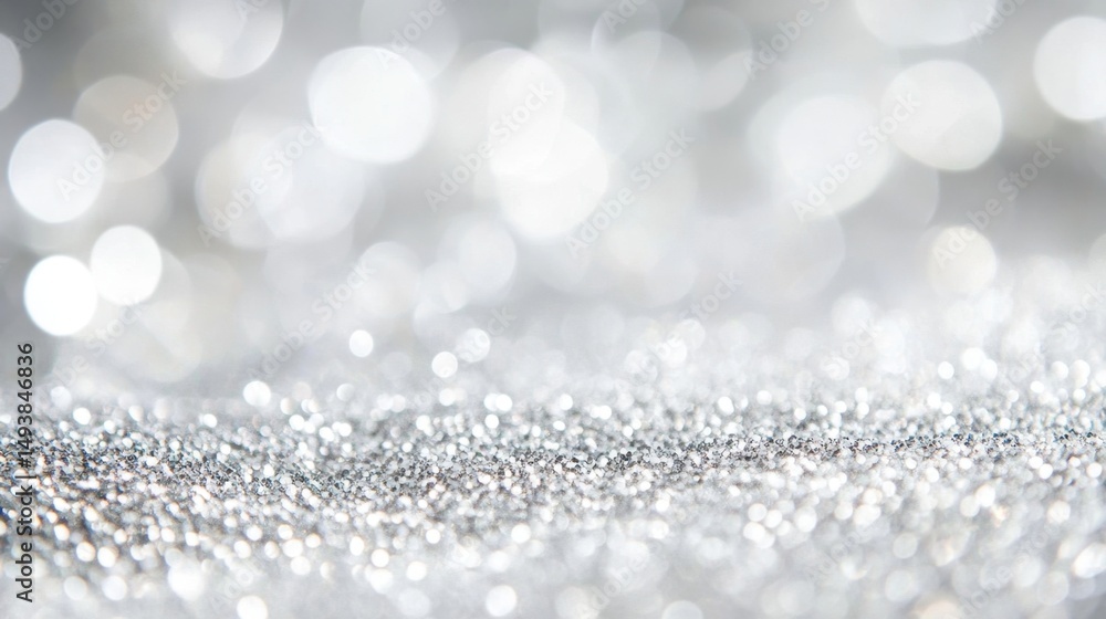 Poster creating a dazzling white and silver glitter background for design projects digital space visual con