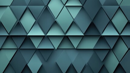 Fototapeta premium Abstract Teal Geometric Pattern: Triangles and Diamonds in 3D