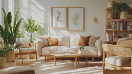 Creating a cozy scandinavian-inspired living room in neutral tones residential space interior design inviting atmosphere aesthetic concept