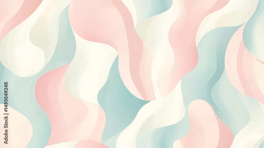 Poster creating a seamless pattern of abstract overlapping designs in a minimalist studio environment for g