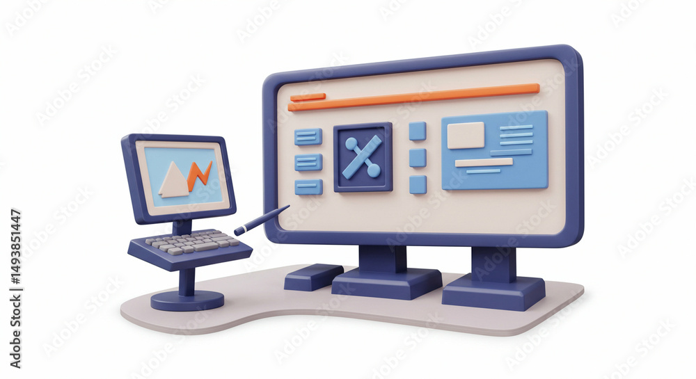 Poster Two computers displaying interfaces