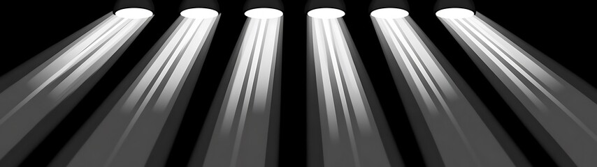 Spotlight beams on dark background
