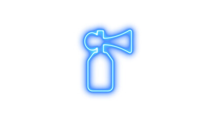Neon outline of an air horn, Neon air horn icon glow with transparent background