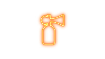 Neon outline of an air horn, Neon air horn icon glow with transparent background