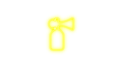 Neon outline of an air horn, Neon air horn icon glow with transparent background