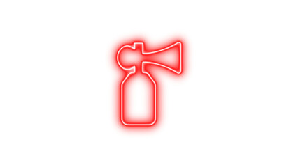 Neon outline of an air horn, Neon air horn icon glow with transparent background