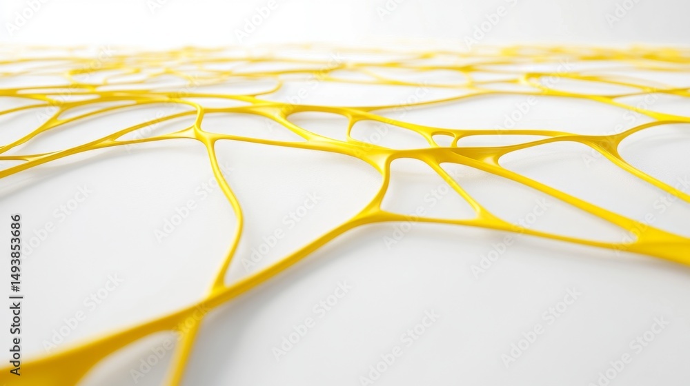 Poster innovative yellow tech lines creating dynamic visuals on sleek white background digital art abstract