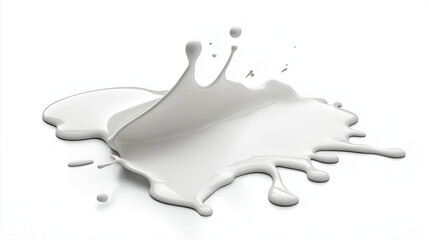 Fototapeta premium White glue splashing or flying in motion, isolated on a white background, capturing a dynamic and creative moment. 