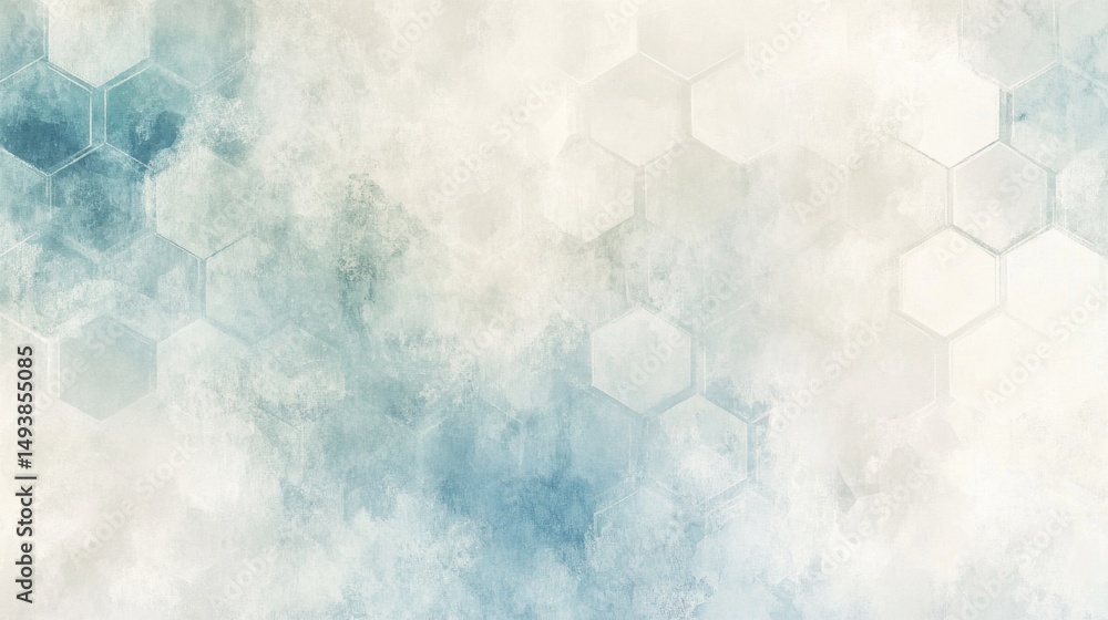 Poster creating a soft artistic hexagonal pattern with gradient colors for digital design abstract backgrou
