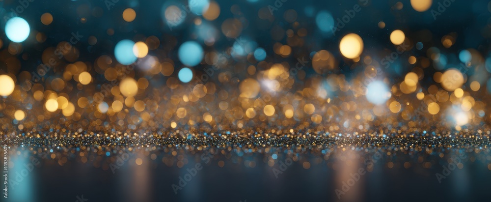 Aufkleber the sparkling background of colorful bokeh lights and glitter effects.