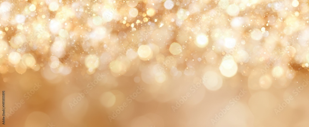Poster the shimmering golden bokeh background creating an elegant and festive atmosphere.
