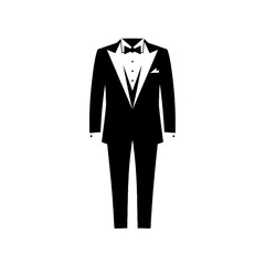 Elegant Black Tuxedo Formal Wear Illustration