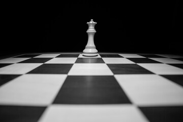 Dramatic scene of a chess board strategy