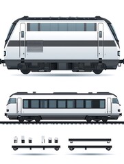 Modern train illustrations