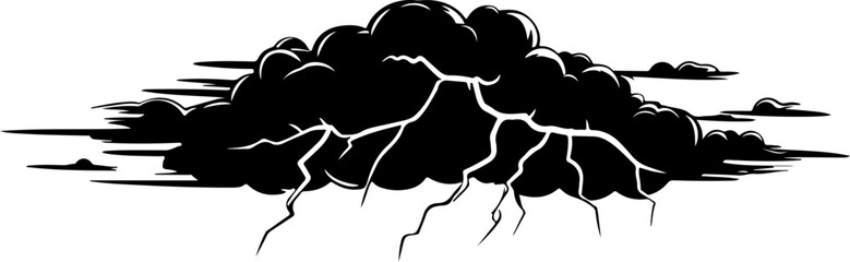 illustration of storm cloud with lightning