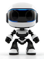 Cute robot figure, futuristic design