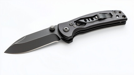 A utility knife with a retractable blade and ergonomic handle, isolated on a plain white background.
