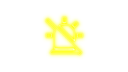 Neon alarm light off icon glow with transparent background