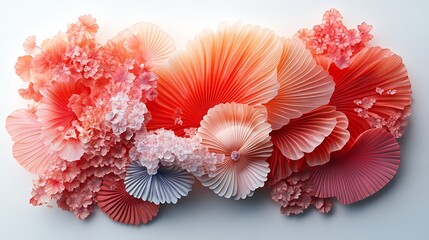 Abstract coral paper flowers artistic photo