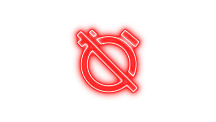 Naklejka premium Neon alarm off icon glow with transparent background