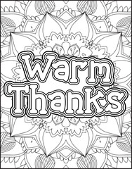 Gratitude Quote Coloring Page for Adults. Gratitude Motivational Quote Coloring Page.