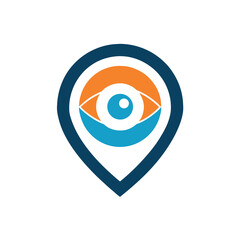 Location Pin Eye Logo Concept Design