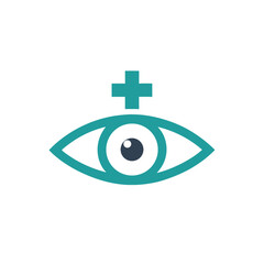 Vision Care Logo with Eye and Medical Cross