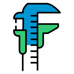 Technical Drawing and Measurement Flat vector Icon design