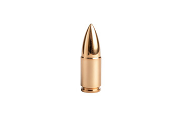Gold bullet is sitting on a white background, isolated