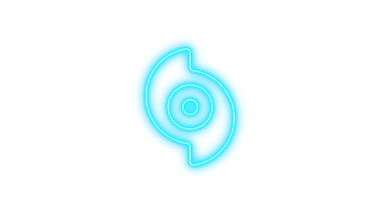 Glowing neon spiral design, resembling a stylized hurricane symbol, Neon hurricane icon glow with transparent background