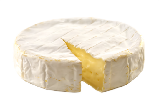 Round brie or camambert cheese isolated on a transparent background.PNG