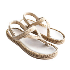 Fashion Forward Espadrille Style Sandals with a Soft Isolated on Transparent Background