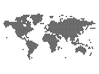 Hexagonal Grid map of The World Small © ikurai