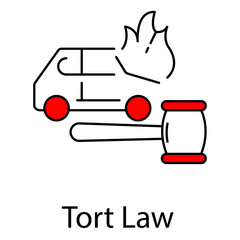 Legal Icon Representing Tort Law and Justice vector design