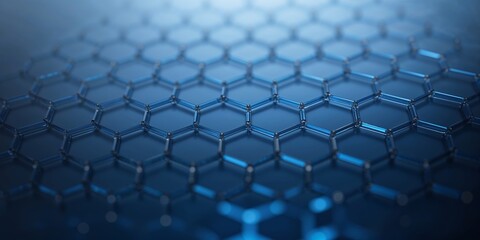 Complex hexagonal pattern showcasing a structured design in a blue gradient