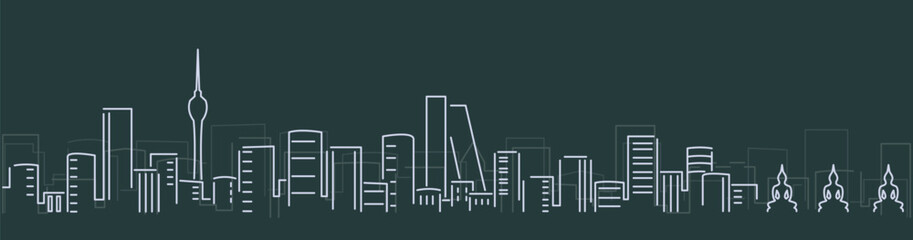 Colombo Simple Lines Skyline on Dark Background