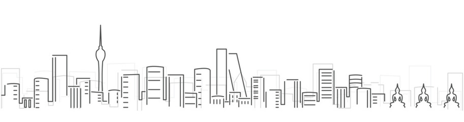 Colombo Simple Dark Lines Skyline on White Background