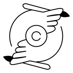 Legal Icon for Copyright and IP Rights vector icon design