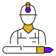 Justice System Labour Law vector Icon design with Gavel