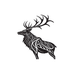  Tribal Ornamental Stag Silhouette